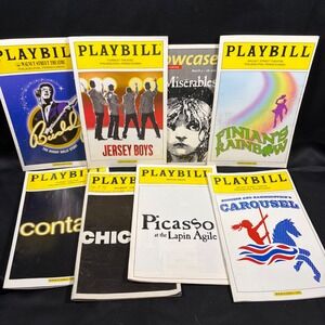Playbill Theater Program Lot 8pc Jersey Boys Les Miserables Chicago 1999-2004